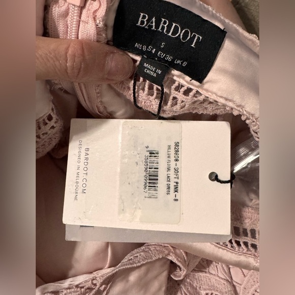 Bardot Willow Floral Lace Dress In Soft Pink - Picture 7 of 7